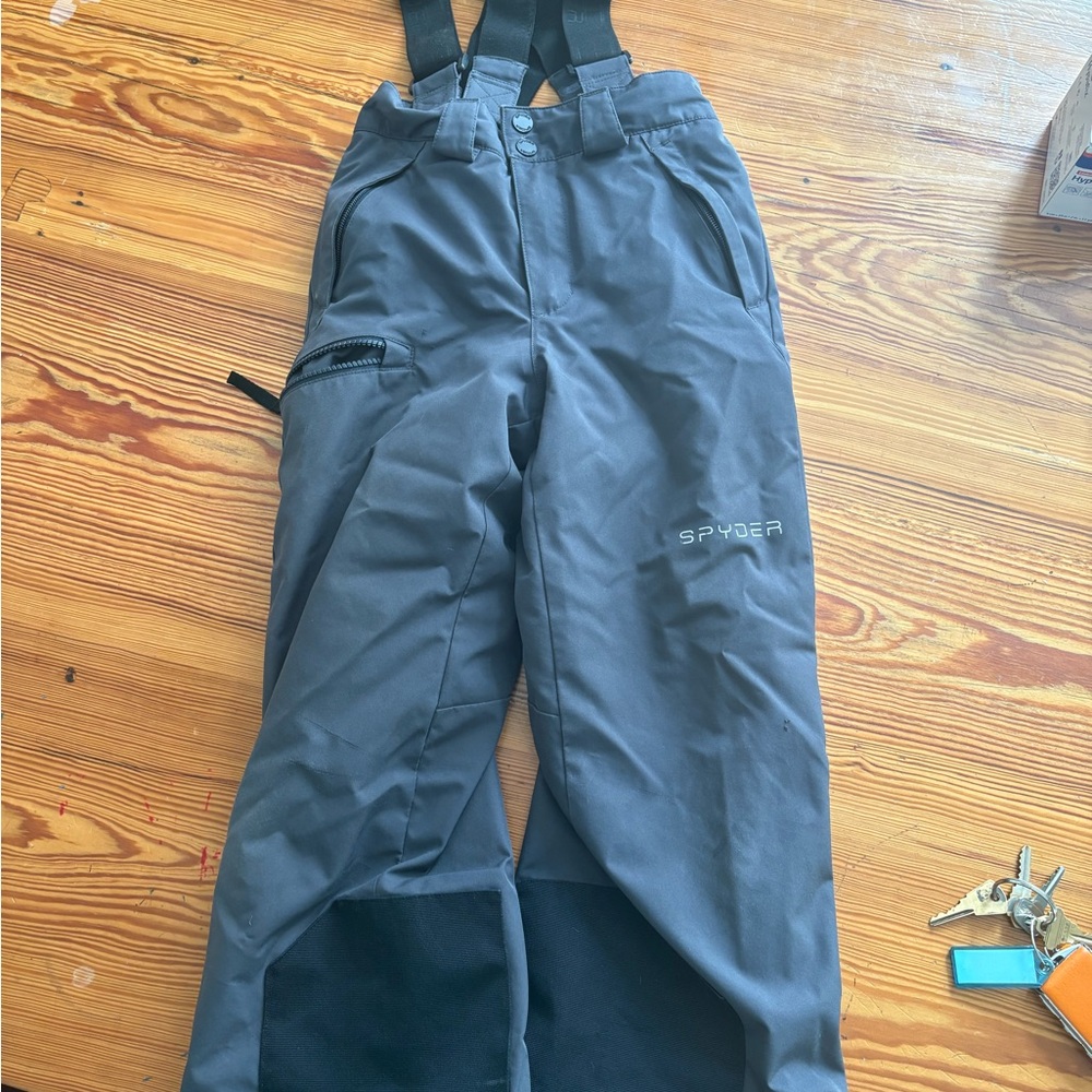 Spyder Gray Insulated Overalls for Winter Sports